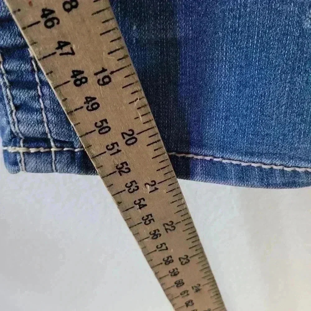 7 Seven For All Mankind Womens Thick Stitch Crop Stretch Denim Jeans Size 8 - Picture 12 of 12